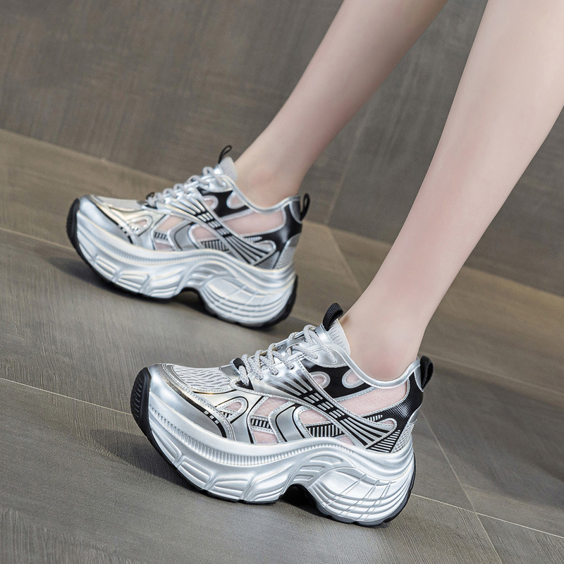 Sneakers Fashion Women - 8cm Hidden Height Increasing Platform Sneakers