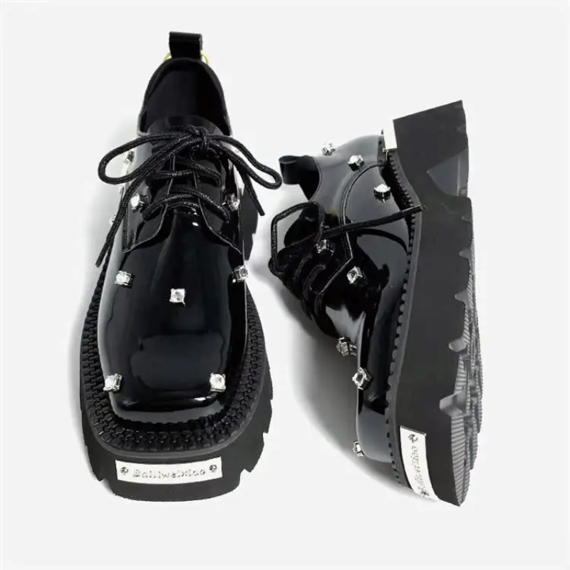 Sneakers Fashion Women - Women Loafers Crystal Platform Chunky Mary