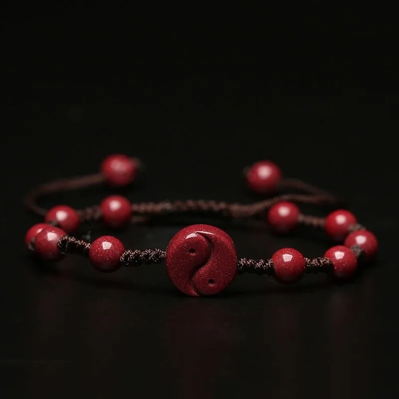 Women'S Fashion Jewellery - Customized Natural Red Cinnabar Yin Yang