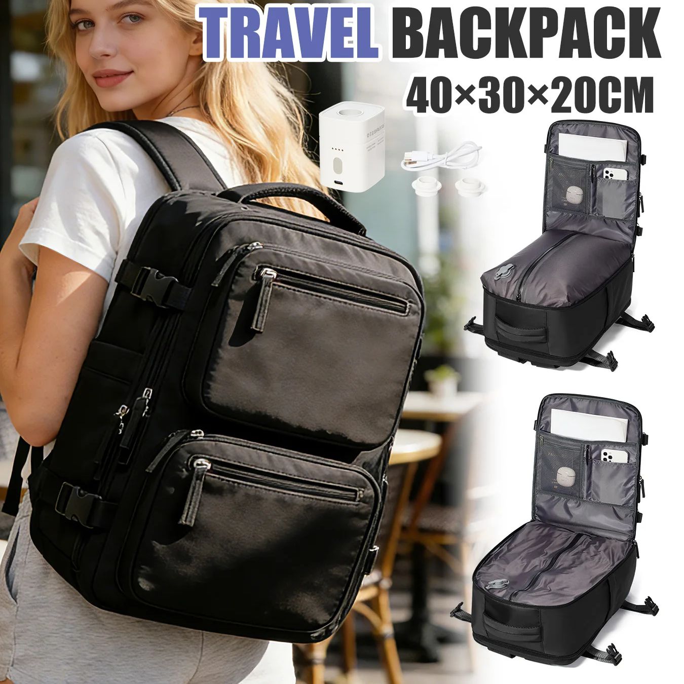 Women And Men Fashion - Women Backpack Vacuum Backpack with Pump
