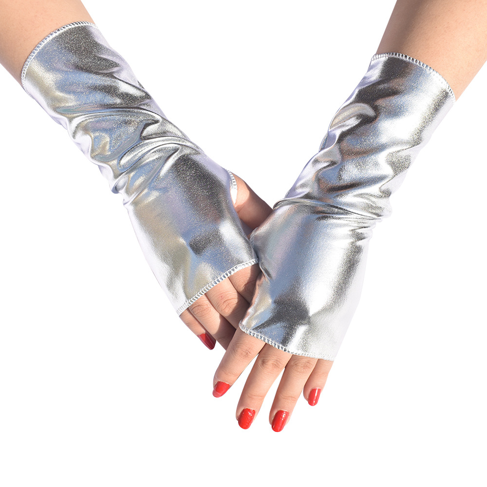 Women Fashion Gloves - 1Pair Women's Faux Patent Leather Punk