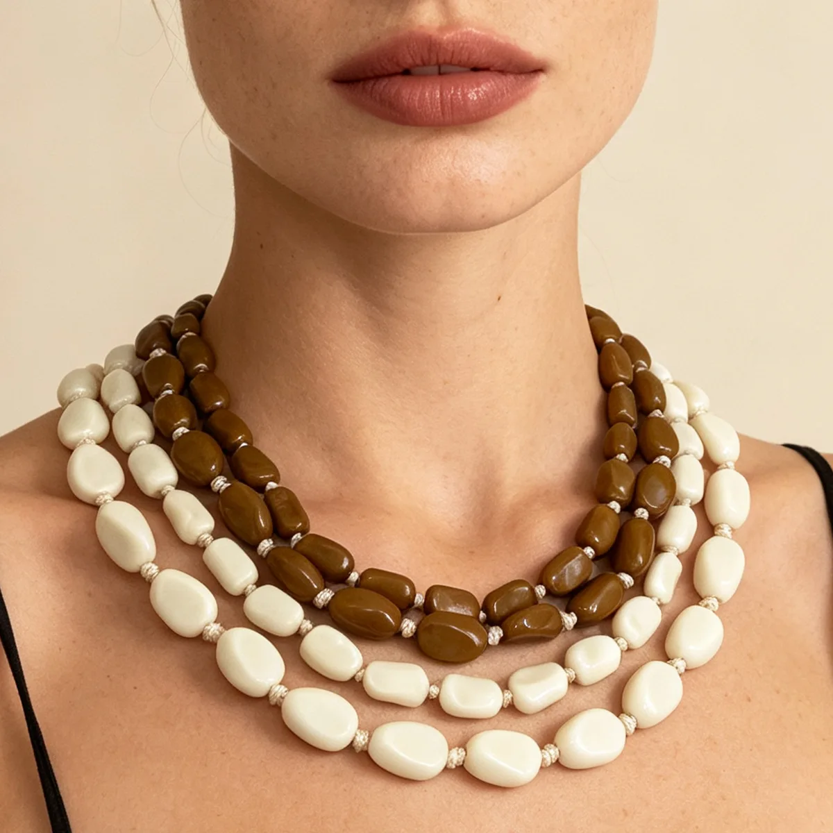 Multilayer Irregular Oval Bead - Women'S Fashion Ww2 评论和价格