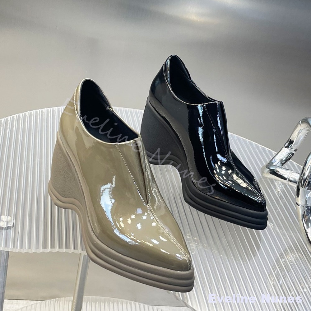 Patent Leather V Cut Pointed T - Women'S Fashion Layering 评论和价格
