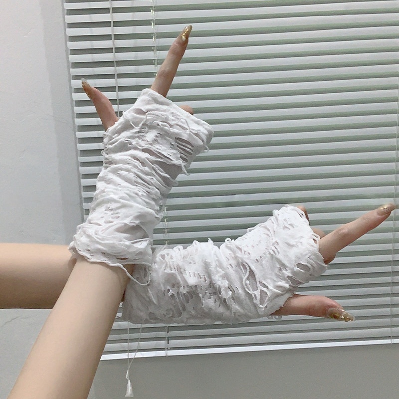 Yueqiu Girl Alt Fashion Ripped - Women Fashion Gloves 评论和价格