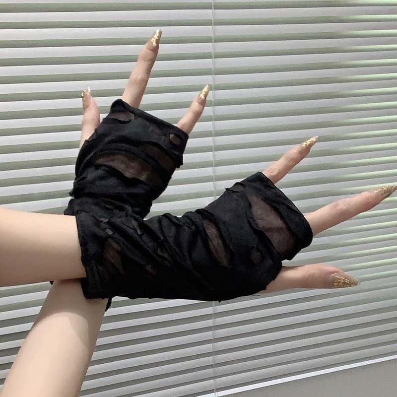 Yueqiu Girl Alt Fashion Ripped - Women Fashion Gloves 评论和价格
