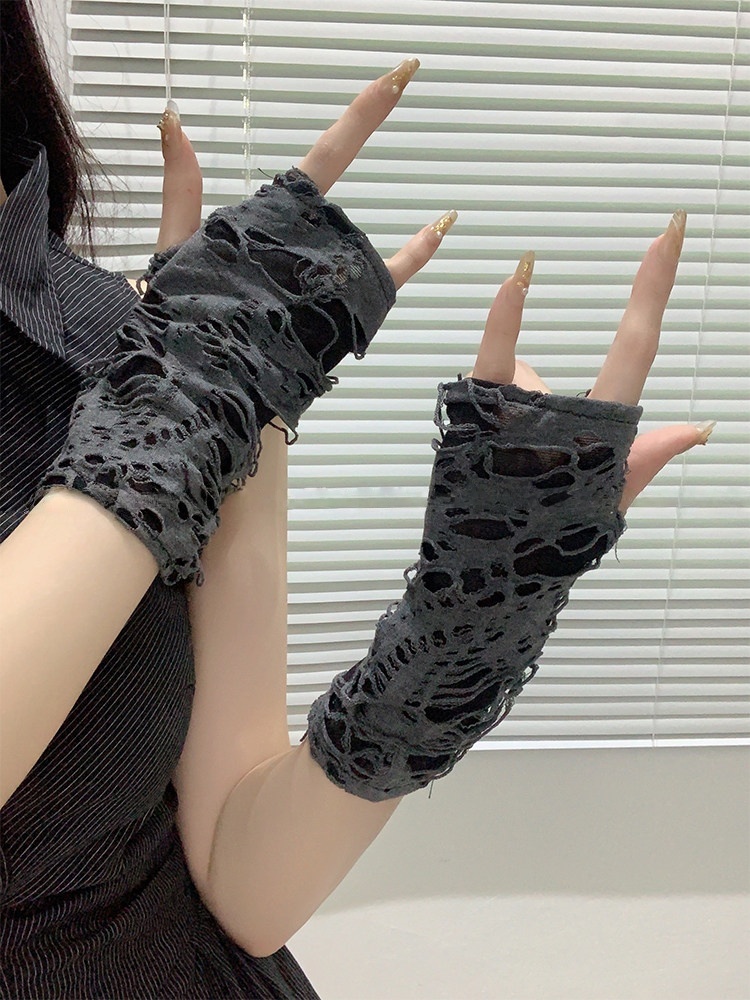 Yueqiu Girl Alt Fashion Ripped - Women Fashion Gloves 评论和价格