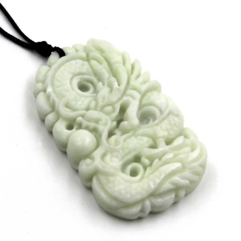 Natural White jade Dragon Phoe - Women'S Fashion Jewellery 评论和价格