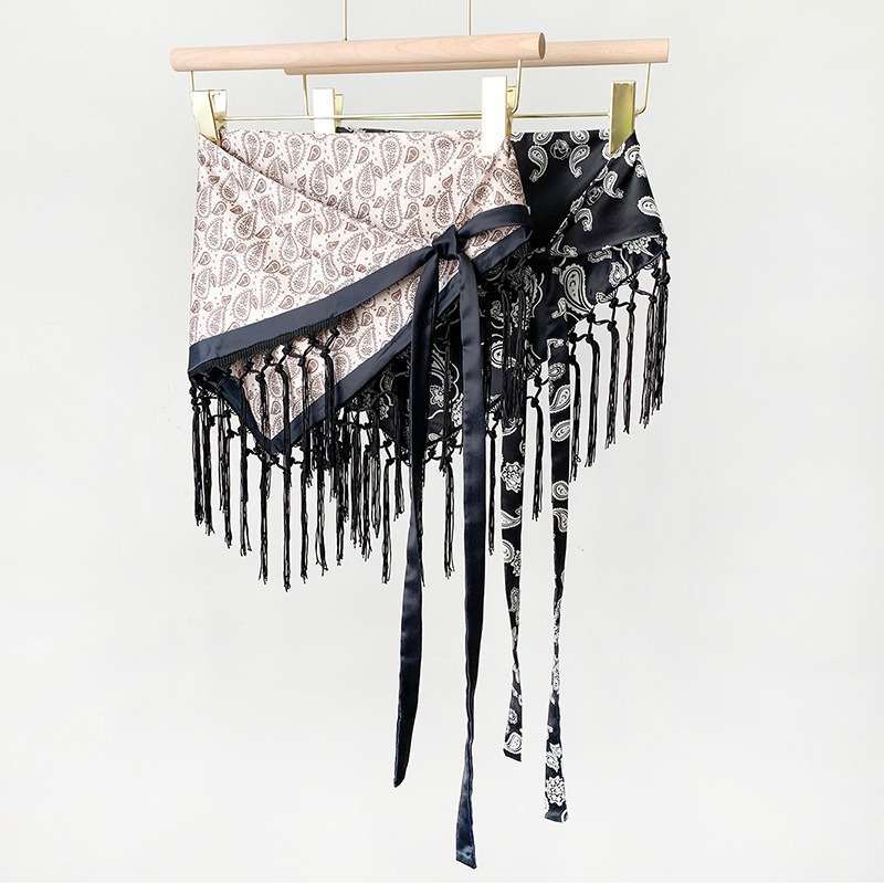 Tassel Tie Waist Seal Printed  - Women'S Fashion Layering 评论和价格