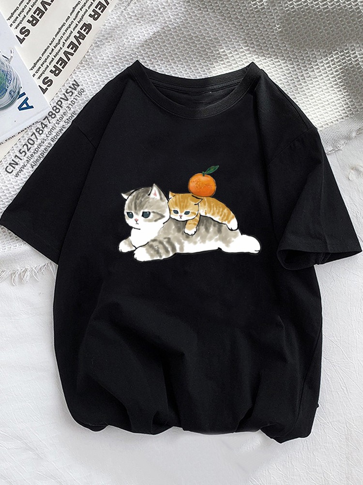 Funny Orange Cats Summer Women - Women'S Fashion In The 90S 评论和价格