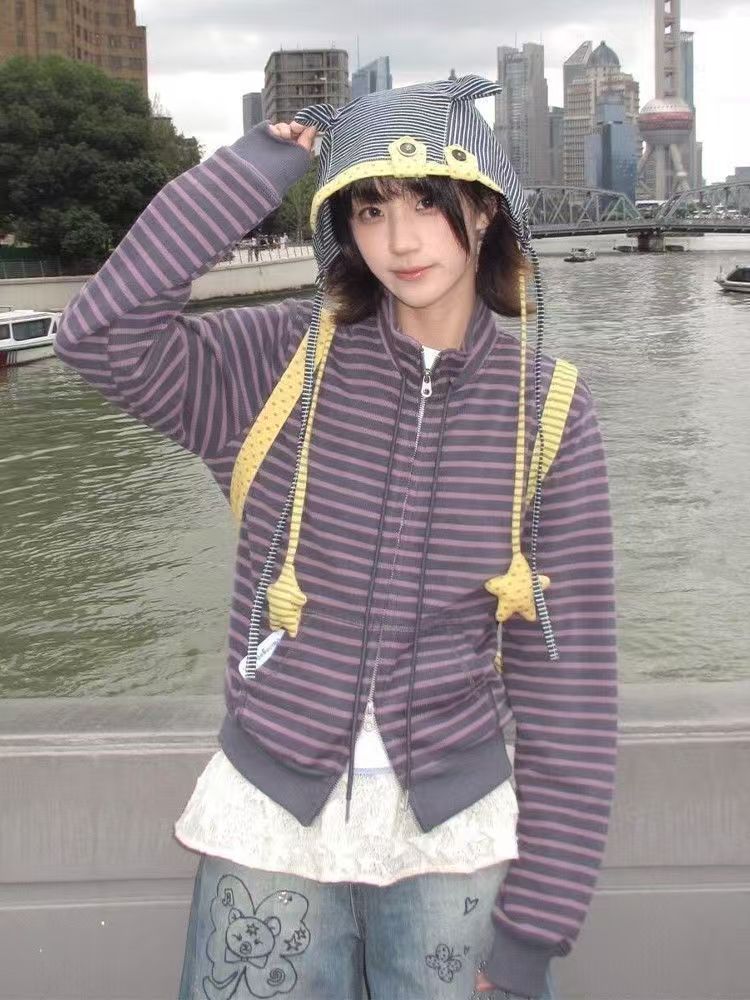 Vintage Grunge Striped Cardiga - Women'S Fashion In The 90S 评论和价格