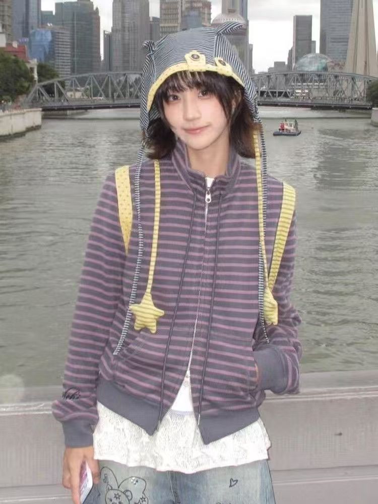 Vintage Grunge Striped Cardiga - Women'S Fashion In The 90S 评论和价格