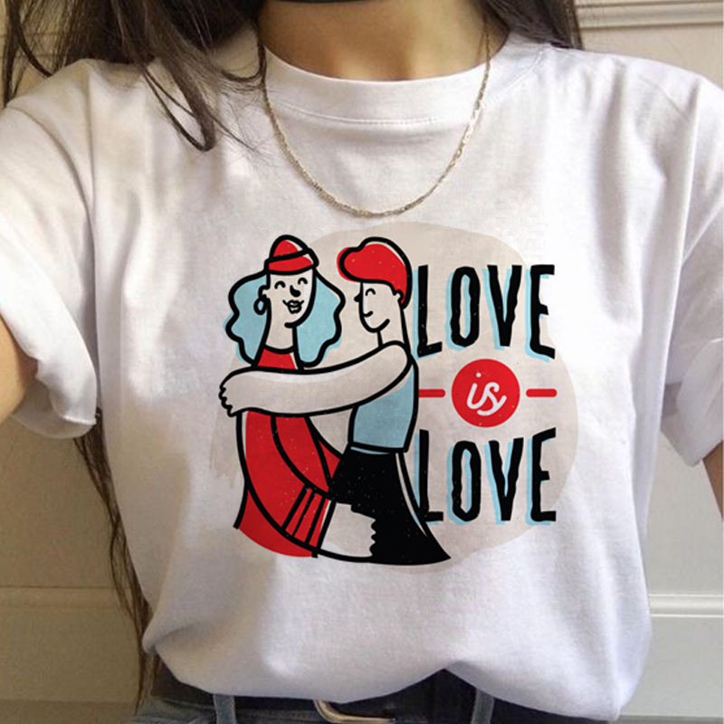 Lgbt Rainbow Harajuku T Shirt  - Women'S Fashion In The 90S 评论和价格
