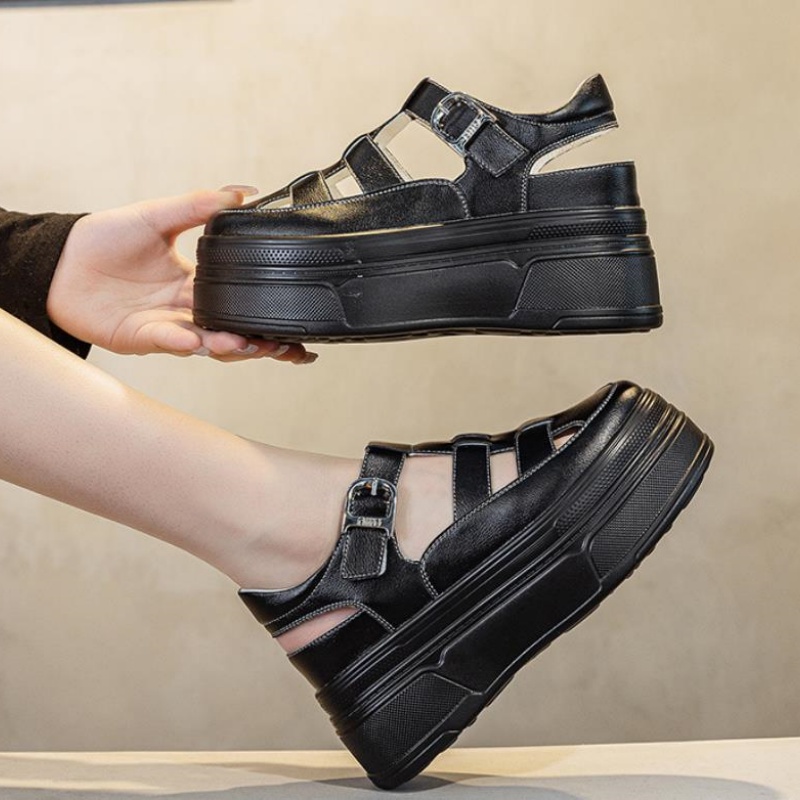 8.5cm Hollow Full Cow Genuine  - Sneakers Fashion Women 评论和价格