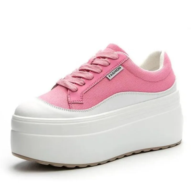 8cm New Canvas Genuine Leather - Sneakers Fashion Women 评论和价格
