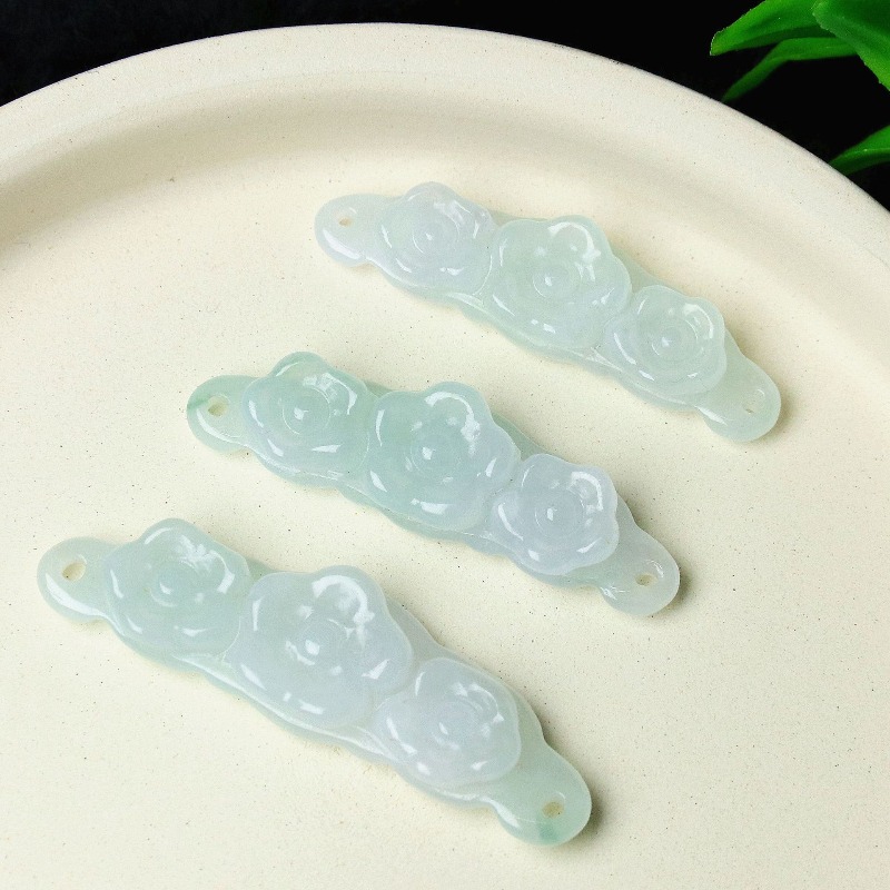 1pc Natural Jadeite Emerald Fl - Women And Men Fashion 评论和价格