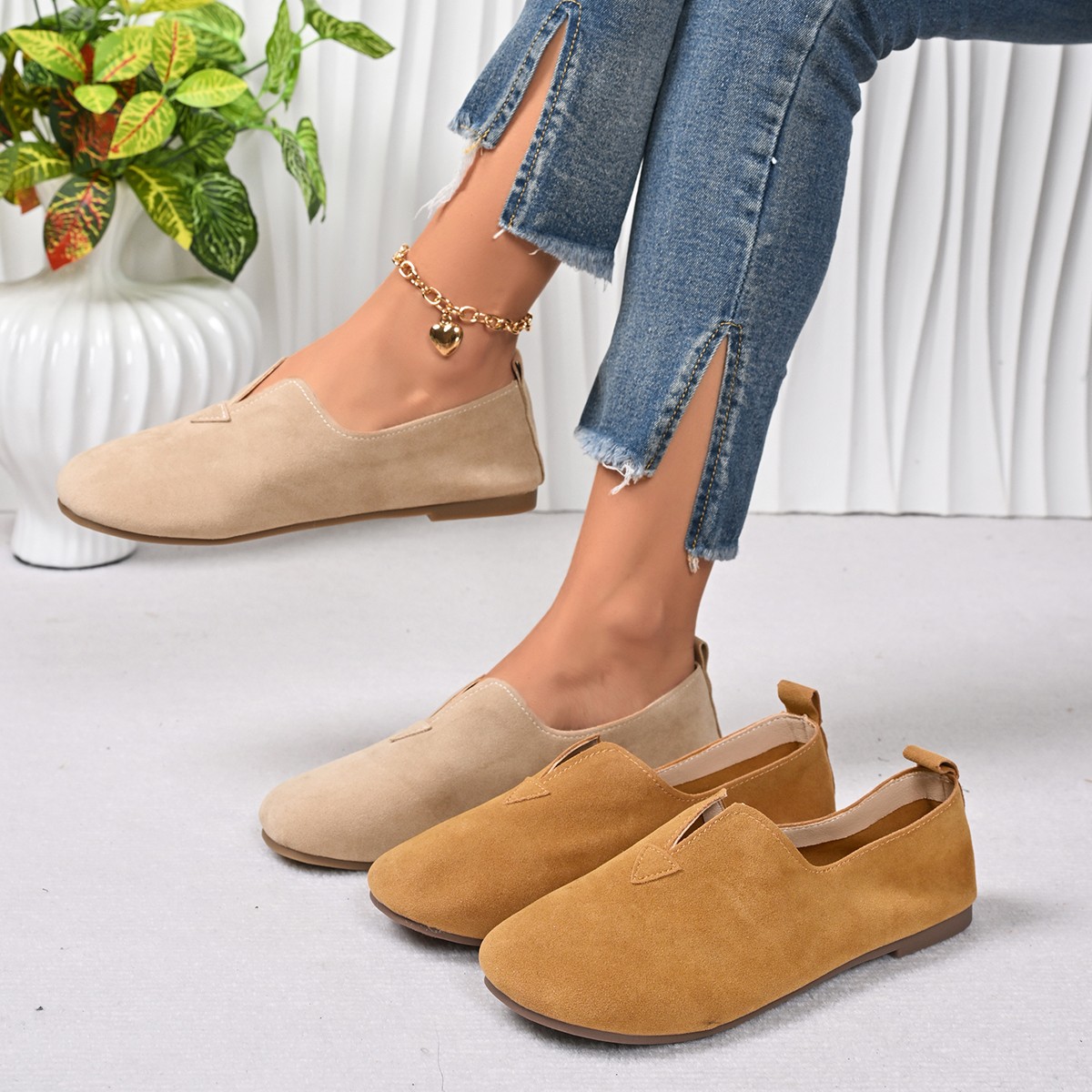 Women's Flat Shoes Slip-on Rou - Women'S Fashion Quick Delivery 评论和价格