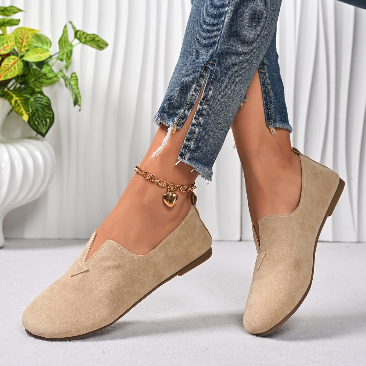 Women's Flat Shoes Slip-on Rou - Women'S Fashion Quick Delivery 评论和价格