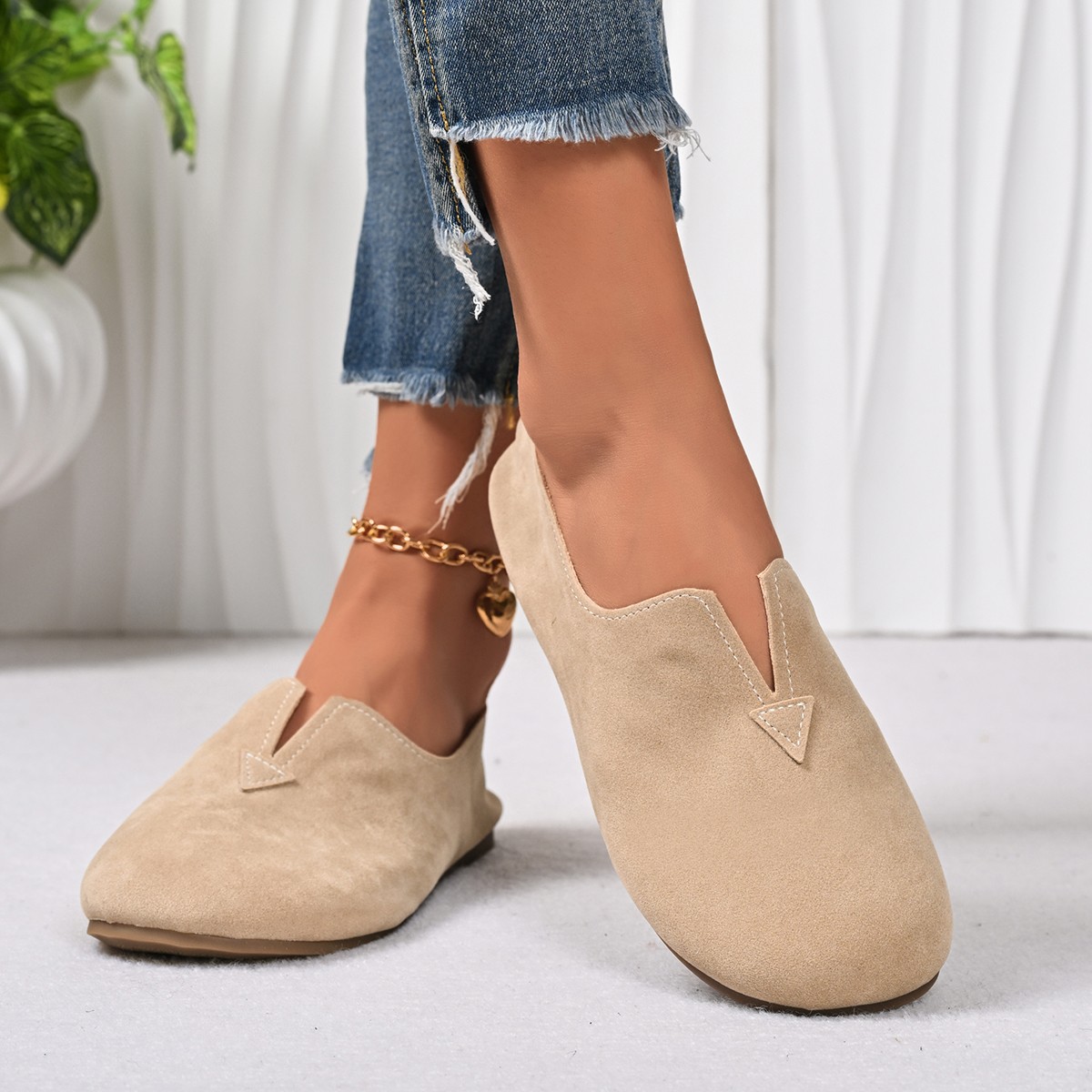 Women's Flat Shoes Slip-on Rou - Women'S Fashion Quick Delivery 评论和价格
