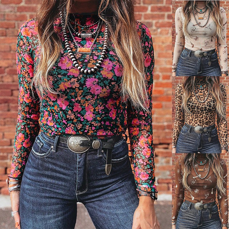 Women's Autumn Mesh Turtleneck - Women Fashion Styles 评论和价格
