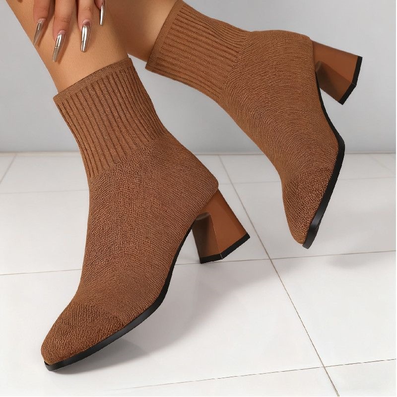 Square Toe Knit Sock Boots Ela - Women'S Fashion Socks 评论和价格