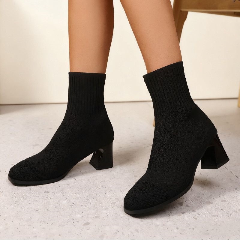Square Toe Knit Sock Boots Ela - Women'S Fashion Socks 评论和价格