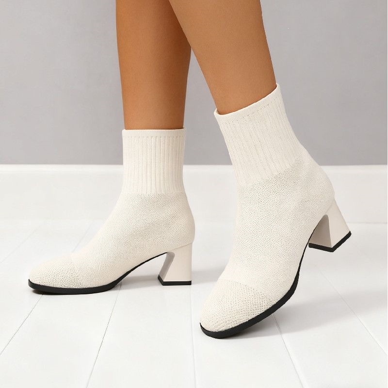 Square Toe Knit Sock Boots Ela - Women'S Fashion Socks 评论和价格