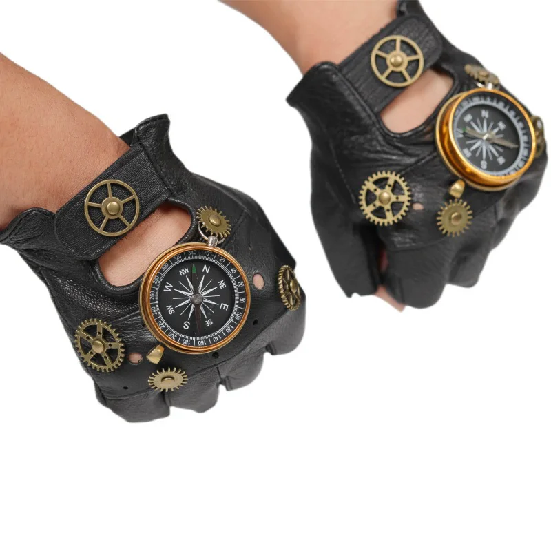 Steampunk PU Leather Fingerles - Women Fashion Gloves 评论和价格