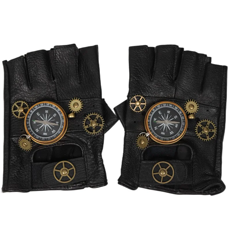 Steampunk PU Leather Fingerles - Women Fashion Gloves 评论和价格