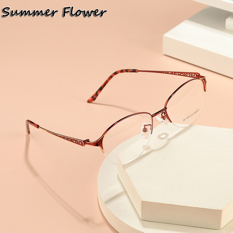 Women Oval Glasses Alloy Optic - Women'S Fashion Glasses With Clear Lenses 评论和价格