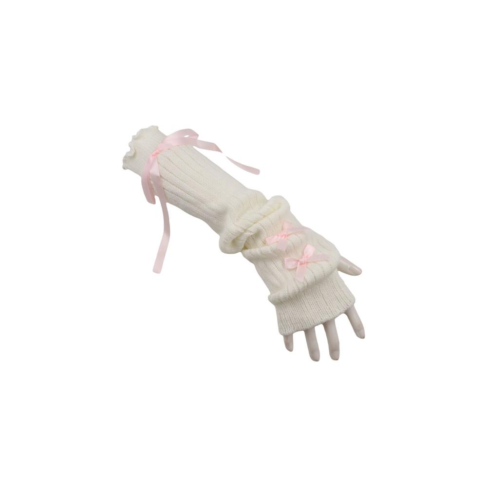 Streetwear Elastic Knitted Bow - Women'S Fashion Gloves 评论和价格