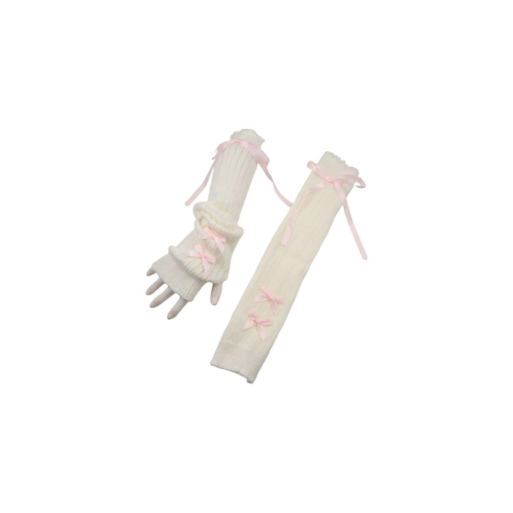 Streetwear Elastic Knitted Bow - Women'S Fashion Gloves 评论和价格