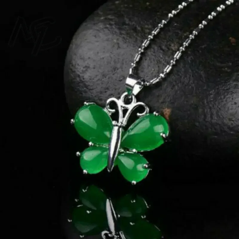 S925 Silver Green Jade Butterf - Women'S Fashion Jewellery 评论和价格