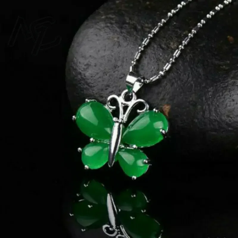 S925 Silver Green Jade Butterf - Women'S Fashion Jewellery 评论和价格