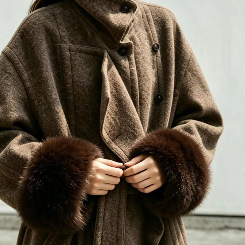 Ladies fox fur Arm Warmers Set - Women Fashion Gloves 评论和价格