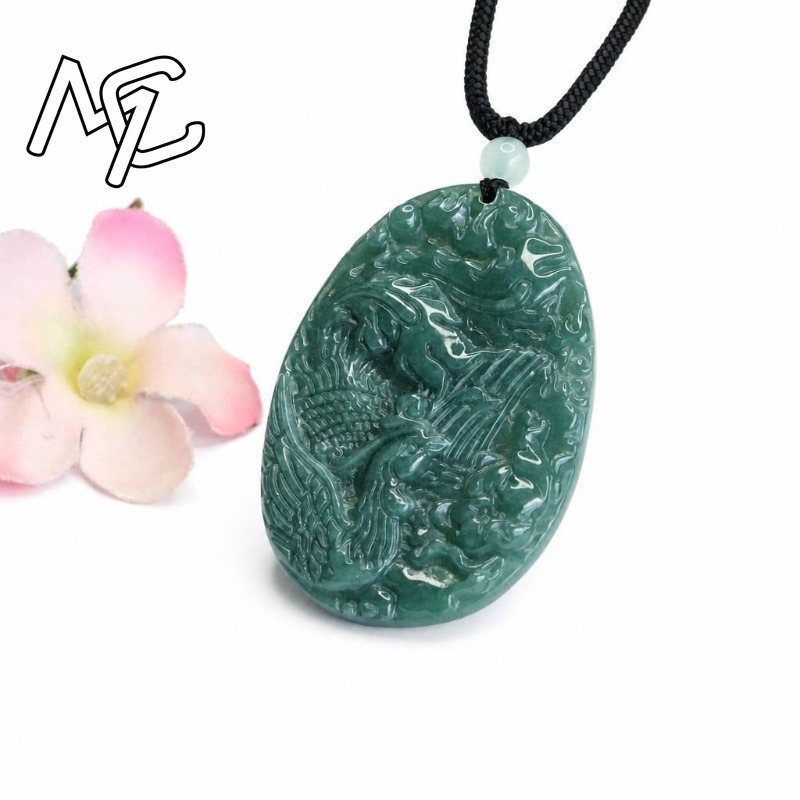 Real Natural Emerald Jade Blue - Women And Men Fashion 评论和价格