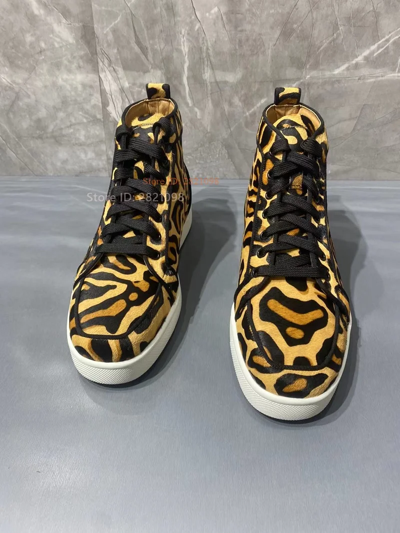 Leopard Printed High Top Sneak - Women'S Yellow Fashion Sneakers 评论和价格