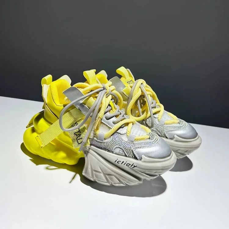 Women High Heels Platform Shoe - Women'S Yellow Fashion Sneakers 评论和价格