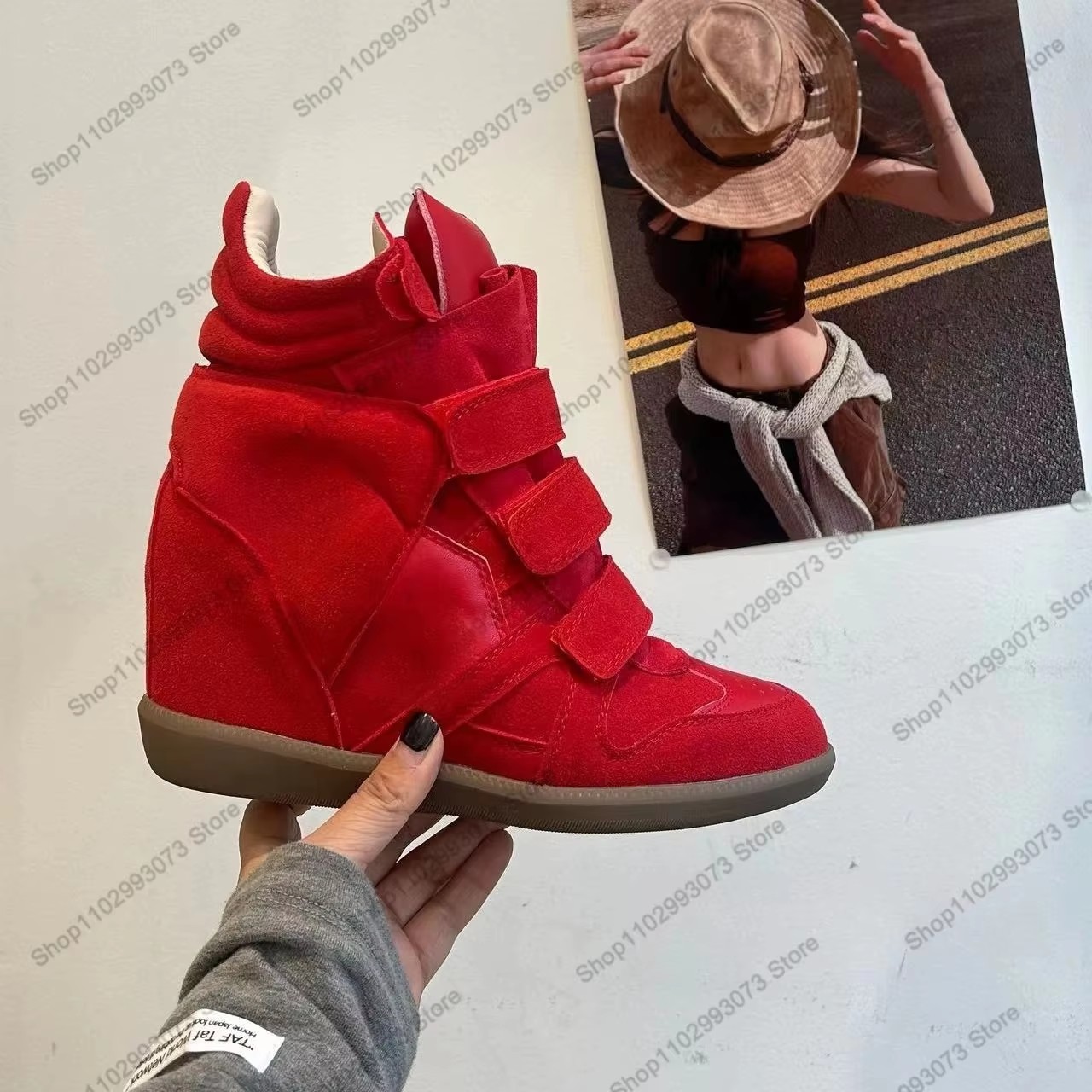 Women Hidden Wedge Heel High‑T - Sneakers Fashion Women 评论和价格