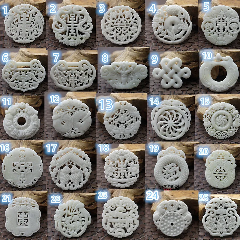 Natural White Jade Carved Luck - Women'S Fashion Jewellery 评论和价格